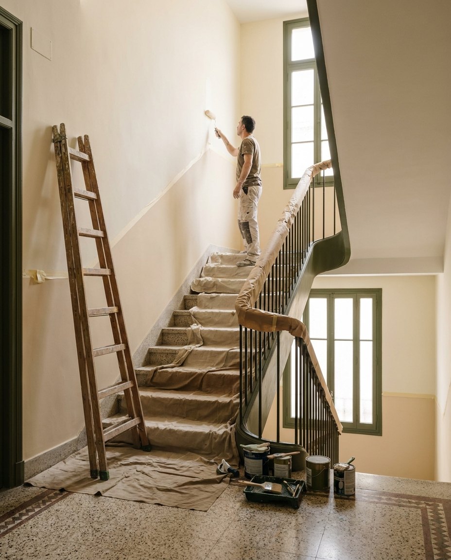 Pintura de la escalera de una comunidad